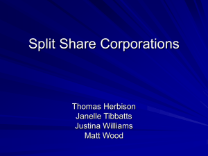 Split Share Corporations Thomas Herbison Janelle Tibbatts Justina Williams