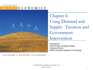 Chapter 6: Using Demand and Supply:  Taxation and Government