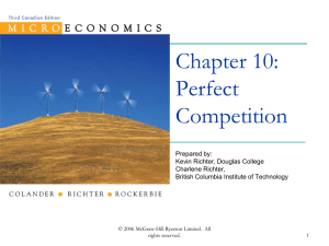 Chapter 10: Perfect Competition Prepared by: