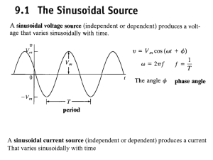 sinusoidal current source That varies sinusoidally with time