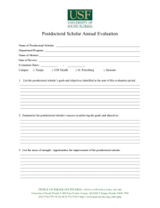 Postdoctoral Scholar Annual Evaluation
