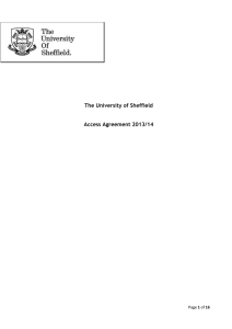 The University of Sheffield  Access Agreement 2013/14 1