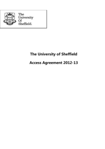 The University of Sheffield Access Agreement 2012-13
