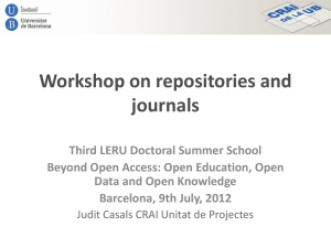 Workshop on repositories and journals