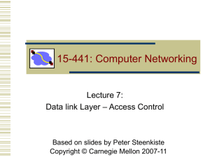 15-441: Computer Networking Lecture 7: – Access Control Data link Layer