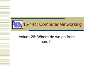 15-441: Computer Networking Lecture 26: Where do we go from here?