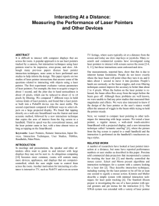 Interacting At a Distance: Measuring the Performance of Laser Pointers