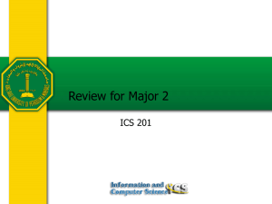 Review for Major 2 ICS 201
