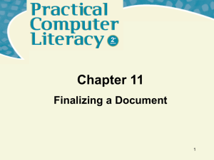 Chapter 11 Finalizing a Document 1