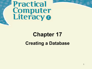 Chapter 17 Creating a Database 1