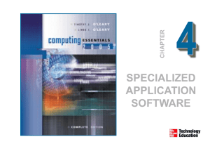 4 SPECIALIZED APPLICATION SOFTWARE