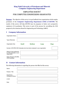 Employer survey for Computer Engineering graduates Computer Engineering Department
