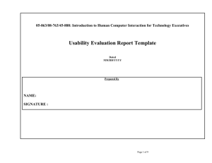 Usability Evaluation Report Template