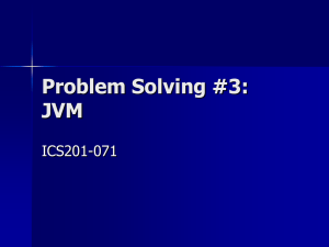 Problem Solving #3: JVM ICS201-071