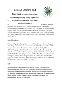 Inclusive Learning and Teaching