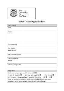 SUPER – Student Application Form