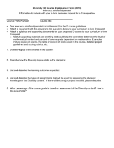 Diversity (D) Course Designation Form (2014) www.wou.edu/facultysenate/