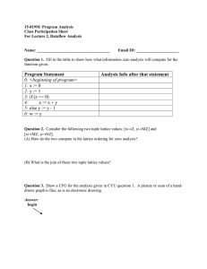 15-819M: Program Analysis Class Participation Sheet For Lecture 2, Dataflow Analysis