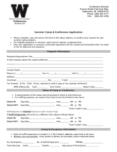 Summer Camp &amp; Conference Application