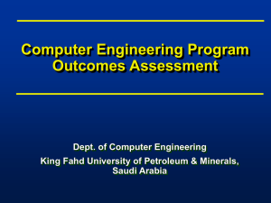 Computer Engineering Program Outcomes Assessment Dept. of Computer Engineering