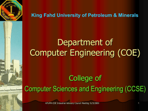 Department of Computer Engineering (COE) College of Computer Sciences and Engineering (CCSE)