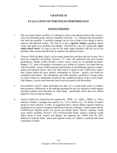 CHAPTER 18 EVALUATION OF PORTFOLIO PERFORMANCE