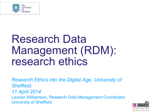 Research Data Management (RDM): research ethics