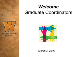 Welcome Graduate Coordinators March 3, 2016