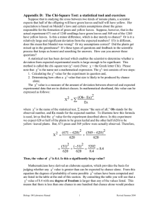 Appendix D:  The Chi-Square Test: a statistical tool and...