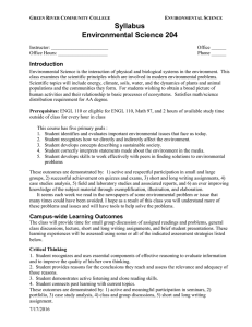 Syllabus Environmental Science 204 Introduction