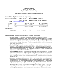 Course Title:    Physics for Science and Engineering