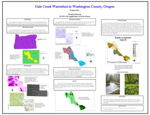 Gale Creek Watershed in Washington County, Oregon Prepared by: Pamela Monnette