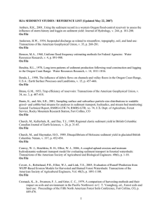 HJA SEDIMENT STUDIES / REFERENCE LIST (Updated May 22, 2007)