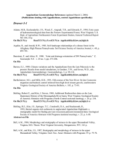 Appalachian Geomorphology References (Publications dealing with Appalachians, central Appalchians specifically)