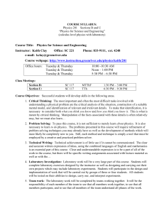 Physics 201    Sections B and U