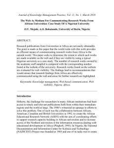 Journal of Knowledge Management Practice, Vol. 11, No. 1, March... The Web As Medium For Communicating Research Works From