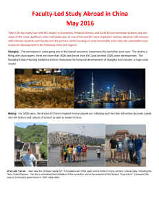 Faculty-Led Study Abroad in China May 2016