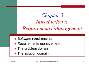 Chapter 2 Introduction to Requirements Management Software requirements