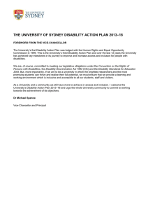 –18 THE UNIVERSITY OF SYDNEY DISABILITY ACTION PLAN 2013