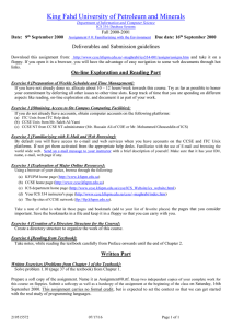 King Fahd University of Petroleum and Minerals  Deliverables and Submission guidelines