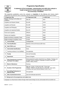 Programme Specification