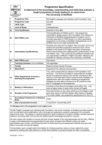 BA English Language and Literature with Foundation Year ELLU98 Q305 Undergraduate