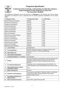 Programme Specification