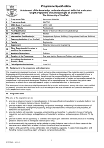 Programme Specification