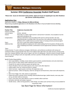 Summer 2016 Conference Associate Student Staff Search