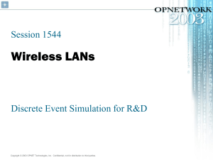 Wireless LANs Session 1544 Discrete Event Simulation for R&amp;D