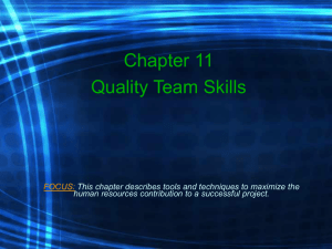 Chapter 11 Quality Team Skills