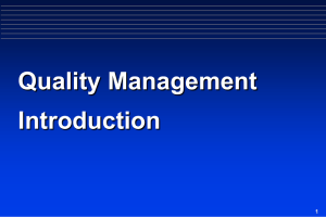 Quality Management Introduction 1