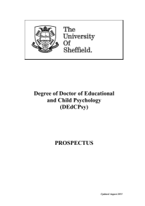 Degree of Doctor of Educational and Child Psychology (DEdCPsy)