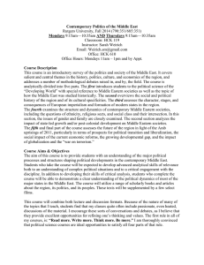 Contemporary Politics of the Middle East Mondays Rutgers University, Fall 2014 (790:351/685:351)